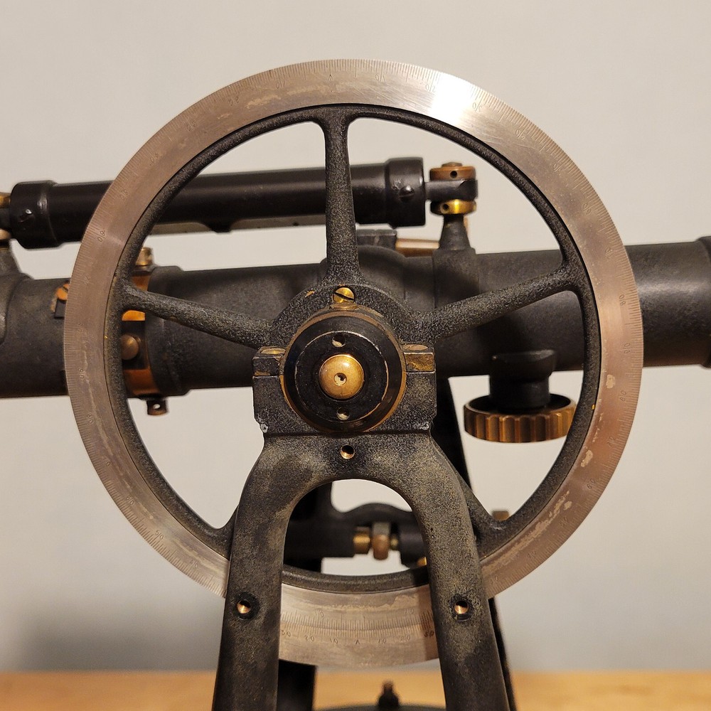 1930s ENGINEER'S Transit BERGER & Sons 24X Power Scope Solid SILVER Graduations