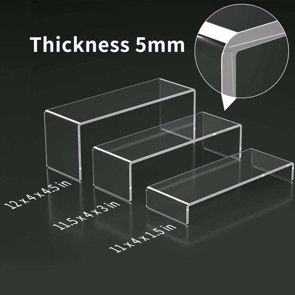 Acrylic Display Riser, 6 Pcs 12" Large Acrylic Risers, Thickened to 5mm Clear...