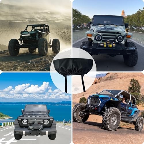 Small Winch Cover, Heavy Duty Waterproof Protective Cover for Electric Winches