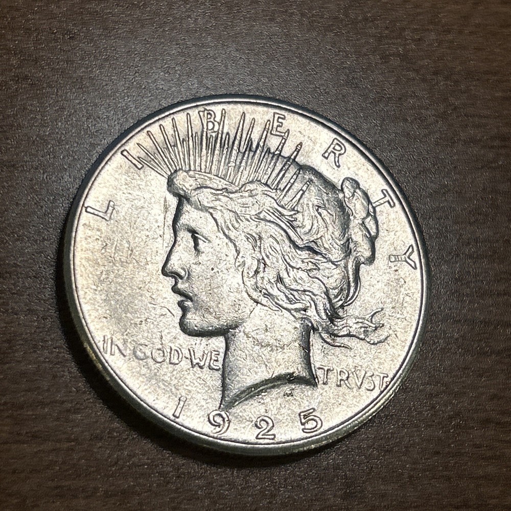 1925-S $1 Peace Silver Dollar AU+