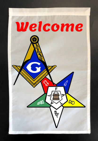 Masonic & Eastern Star "Welcome" Garden Flag