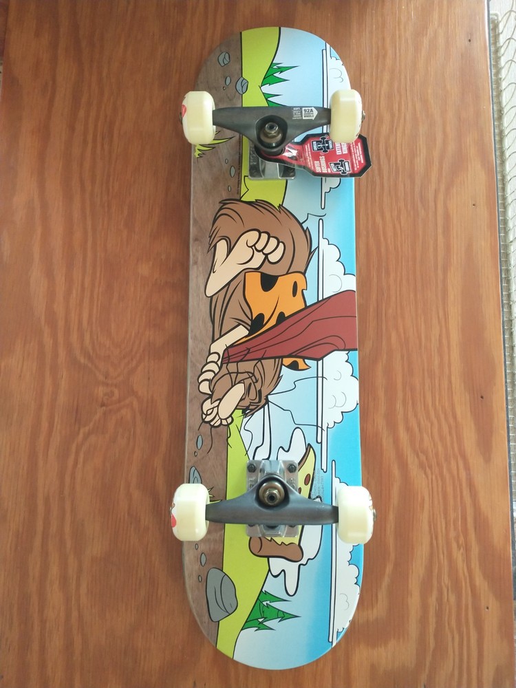 Skateboard-Original Mid Complete-Almost-Napping Caveman-7.37-Excellent Condition