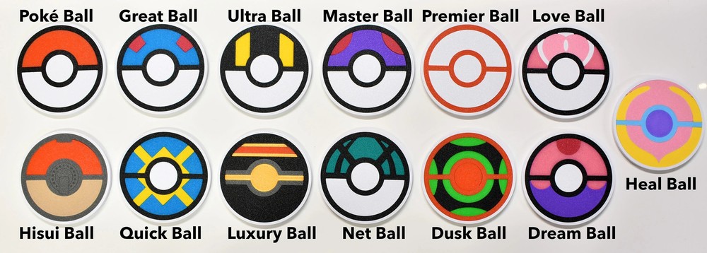 Pokeball Coaster Set - Mix & Match 4 Coasters - 3D Printed