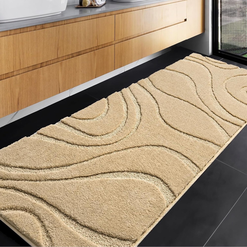 DEXDE Bathroom Rugs Runner 24 x 60 2' x 5' (Rectangular), Beige