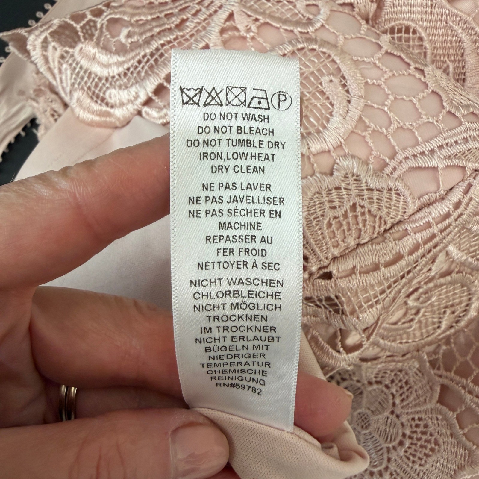 Adrianna Papell 2 Lace Cap Sleeve Illusion Sheath Dress Knee Length Scallop Hem