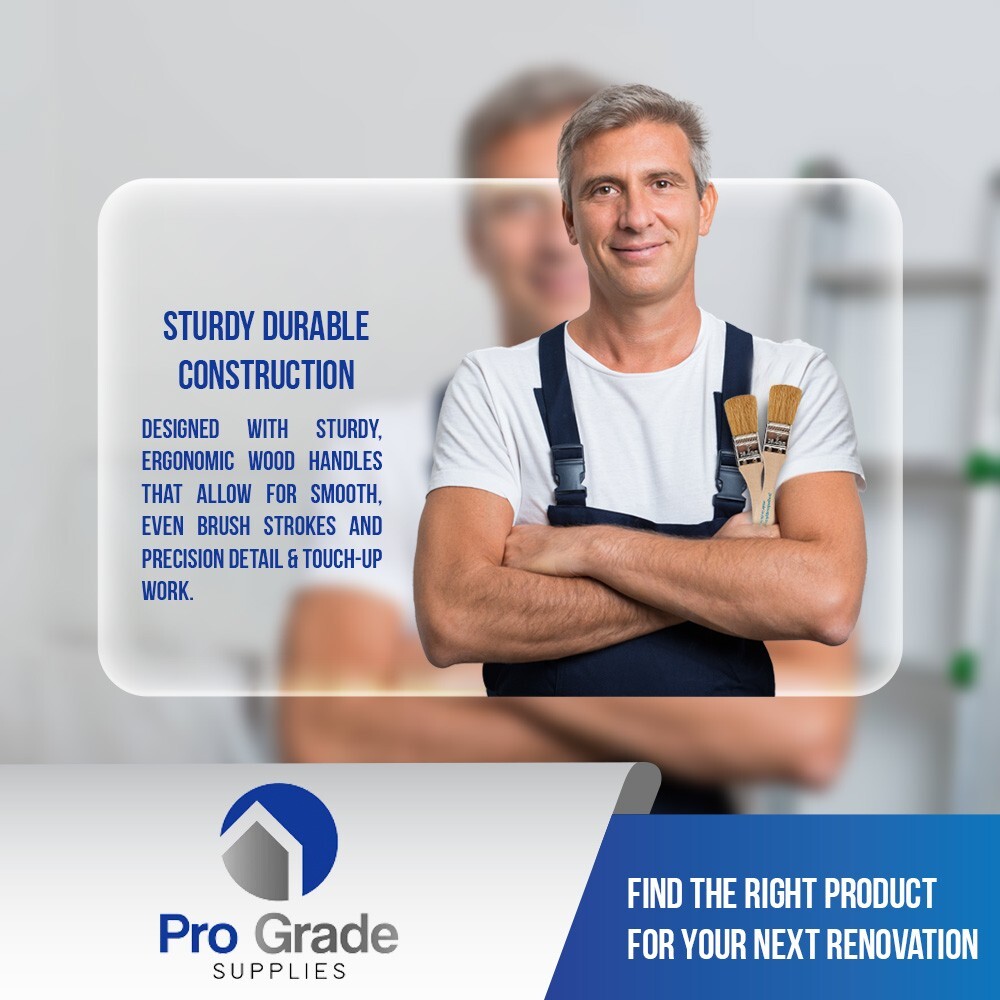 12 Pk- 1 inch Chip Paint Brushes for Paint, Stains,Varnishes,Glues,Gesso