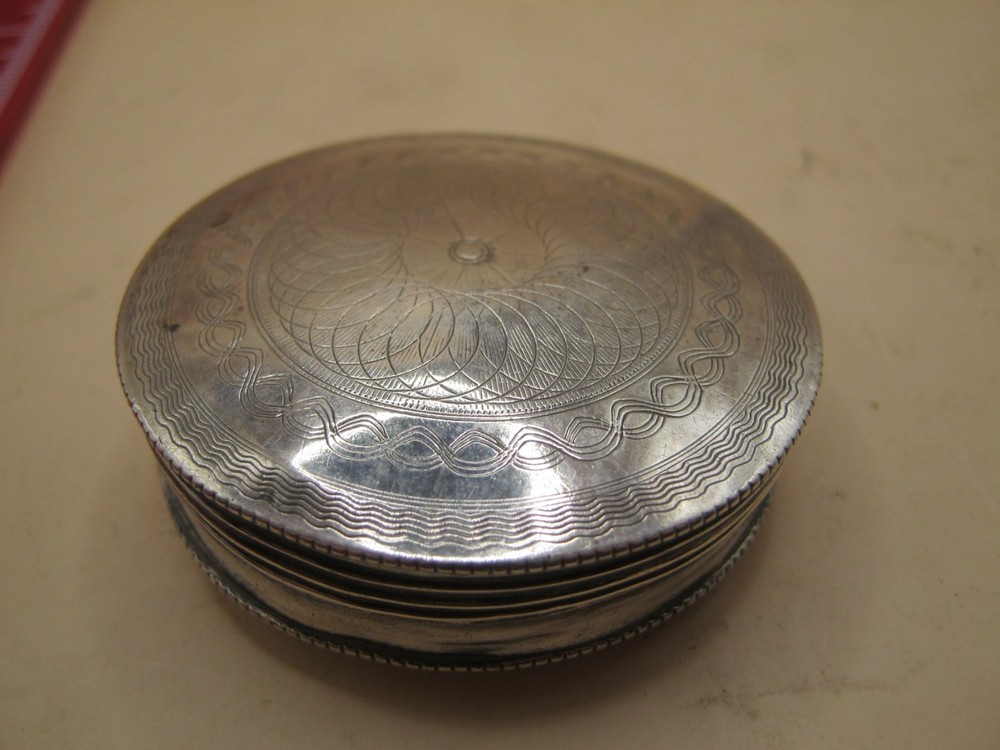 Antique White Metal Snuff Box With Continental Silver Marks