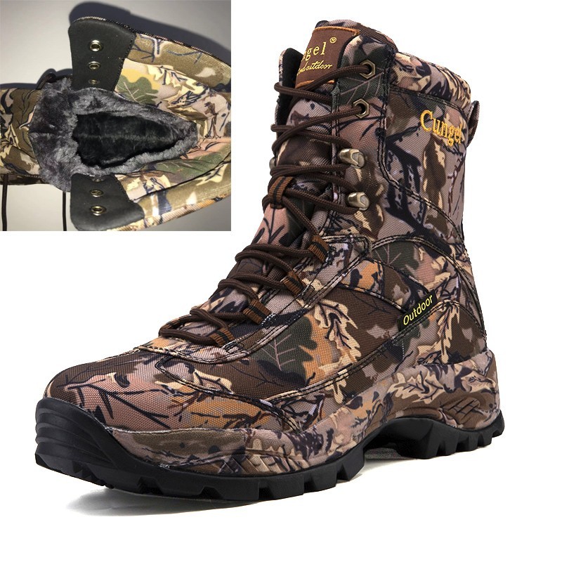 2025 New Men Camo Hunting Shoes Durable Outdoor Shoes High-Cut Fishing Climbing