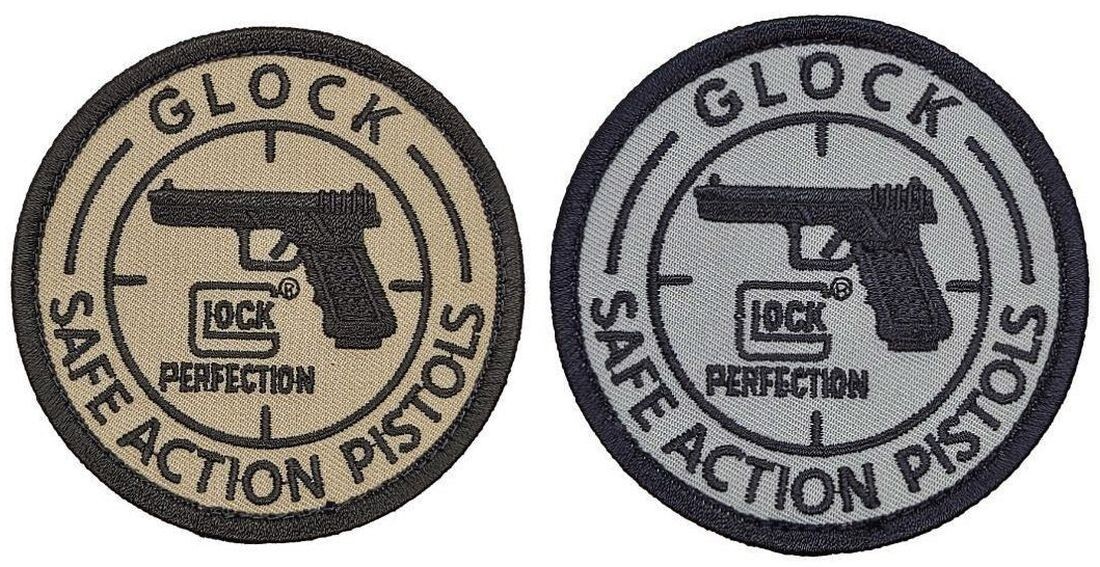 GLOCK PERFECTION SAFE ACTION PISTOLS EMBROIDERED PATCH - 2PC -Hook Backing 3"