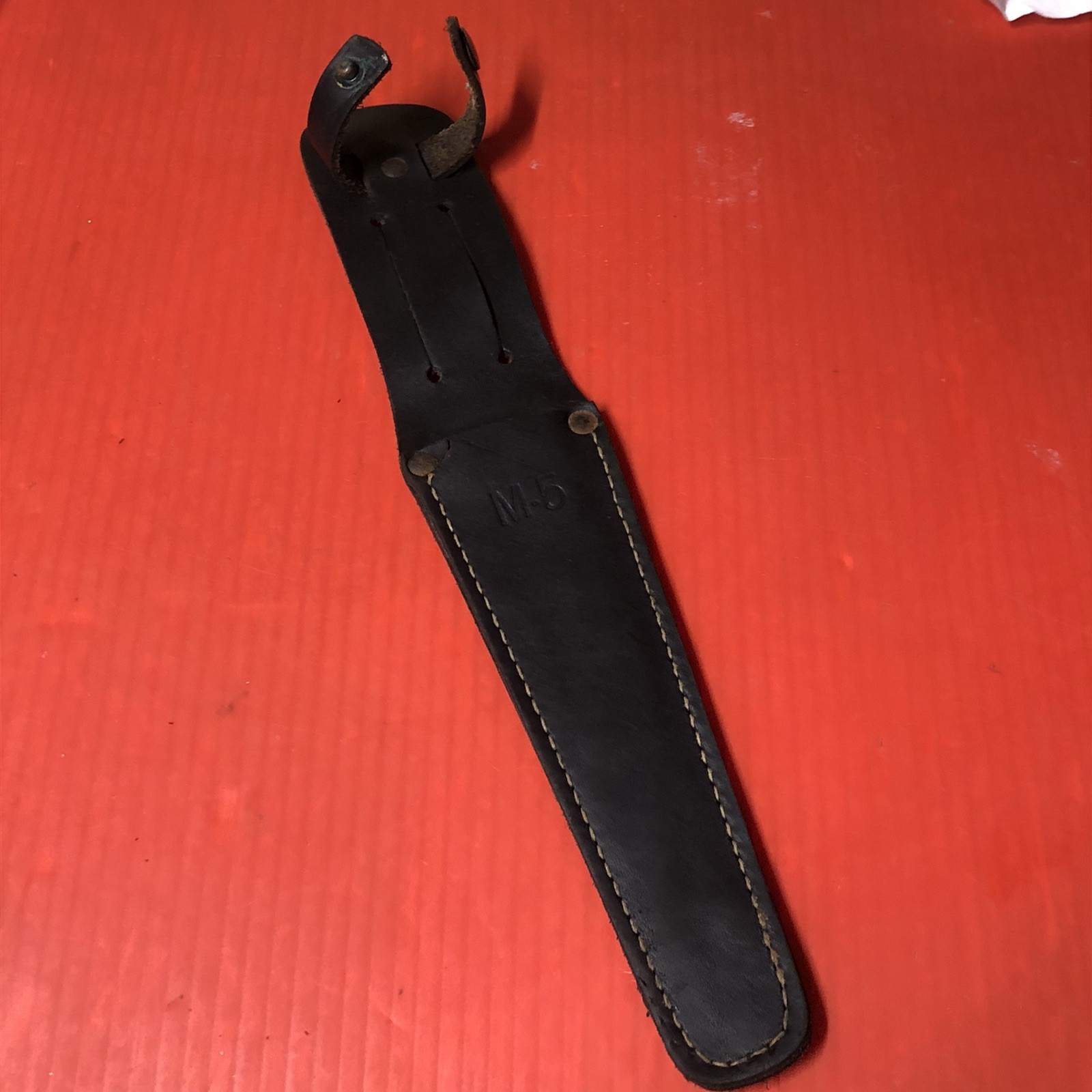Old M-5 Leather Sheath for Fixed Blade Knife. (for Military Fighting Knife?)