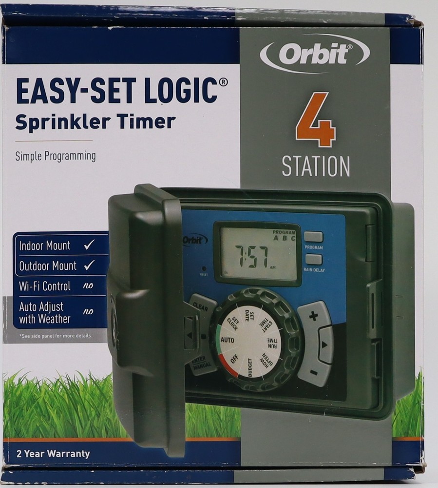 Orbit Easy-Set Logic® Indoor/Outdoor Sprinkler Timer/Controller. Open Box No Key