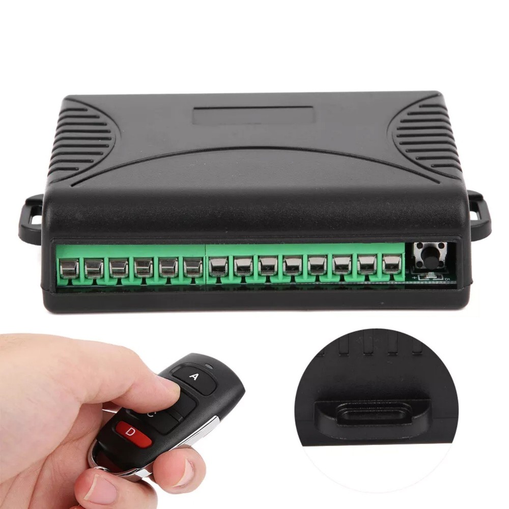 Receiver+Transmitter 4 Channel Remote Control Relay Switch Light Controller