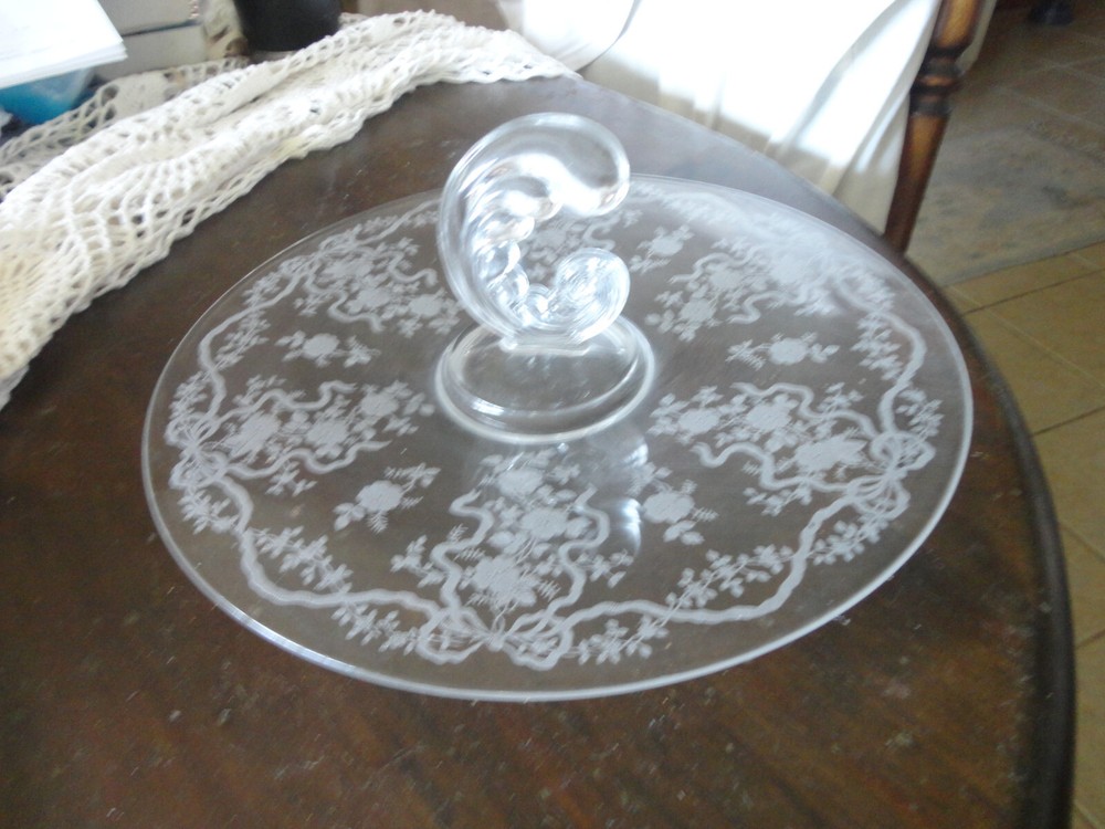 Fostoria Romance center handle serving tray