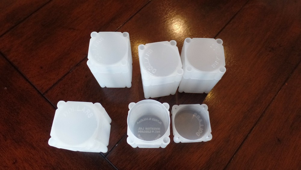 5 White Dollar Large Silver Coin 38.1 mm Size Safe Plastic Square Tubes