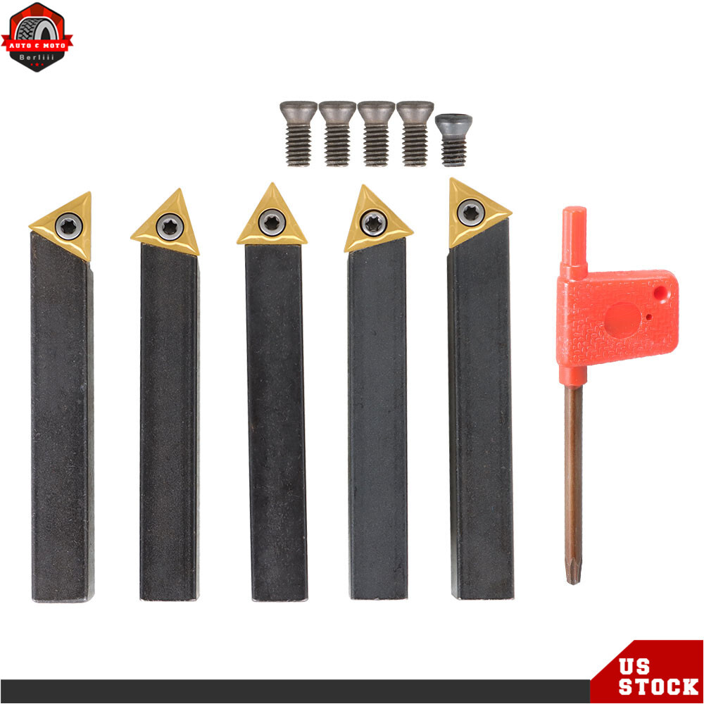 5Pack 1/2" Indexable Carbide Insert Turning Tooling Bit Holder Set For Lathe New
