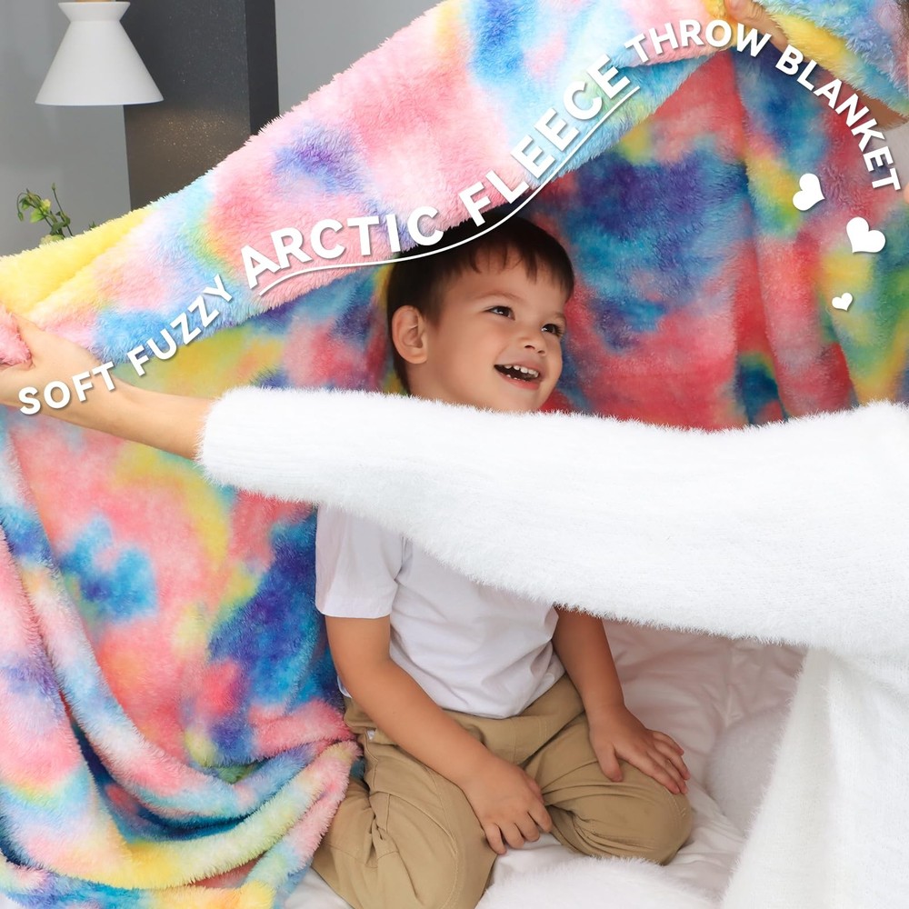 Fleece Throw Blanket Couch Soft Lightweight Cozy Microfiber Plush