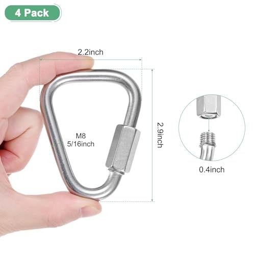 Quick Chain Link Connectors, Stainless Steel Locking Repair Chain M8（5/16"）
