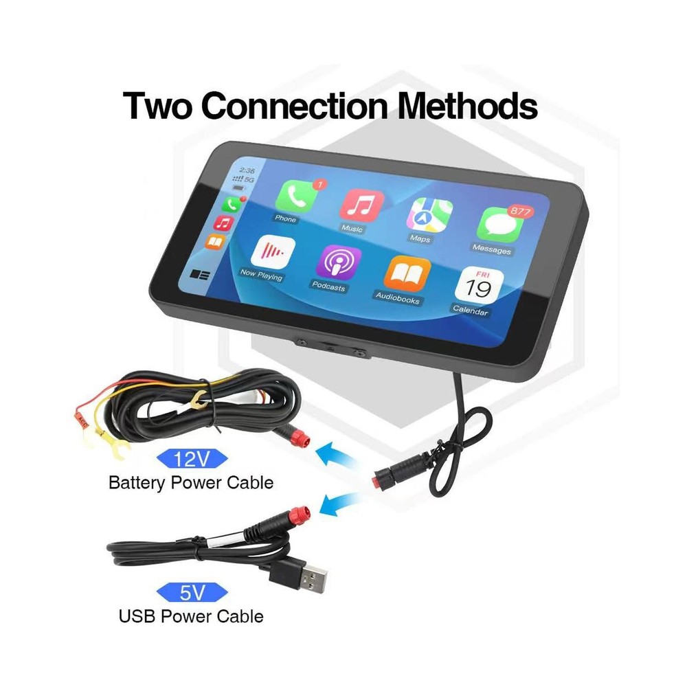 Motorcycle GPS Navigation Wireless Portable Carplay/Android Waterproof