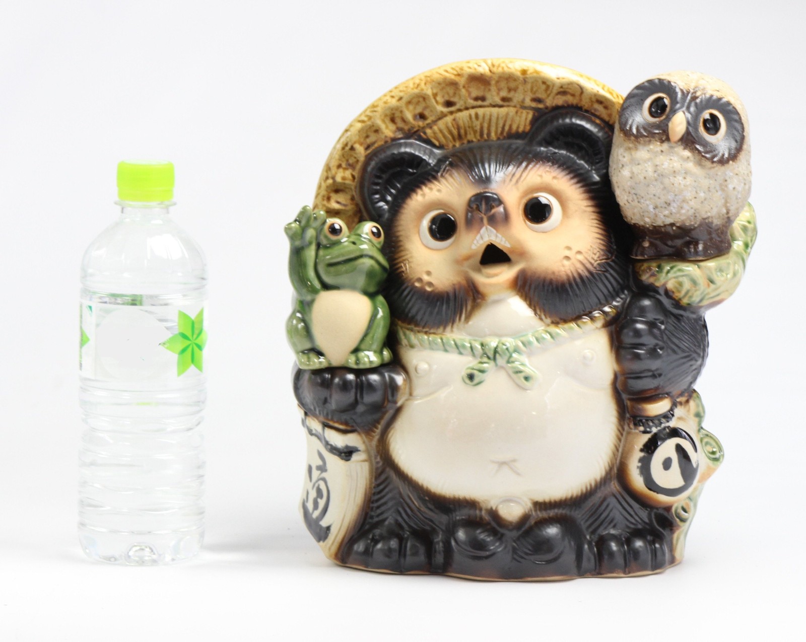 Shigaraki Ware Tanuki No. 8.5 Ceramic Figurine 10.2in Japan