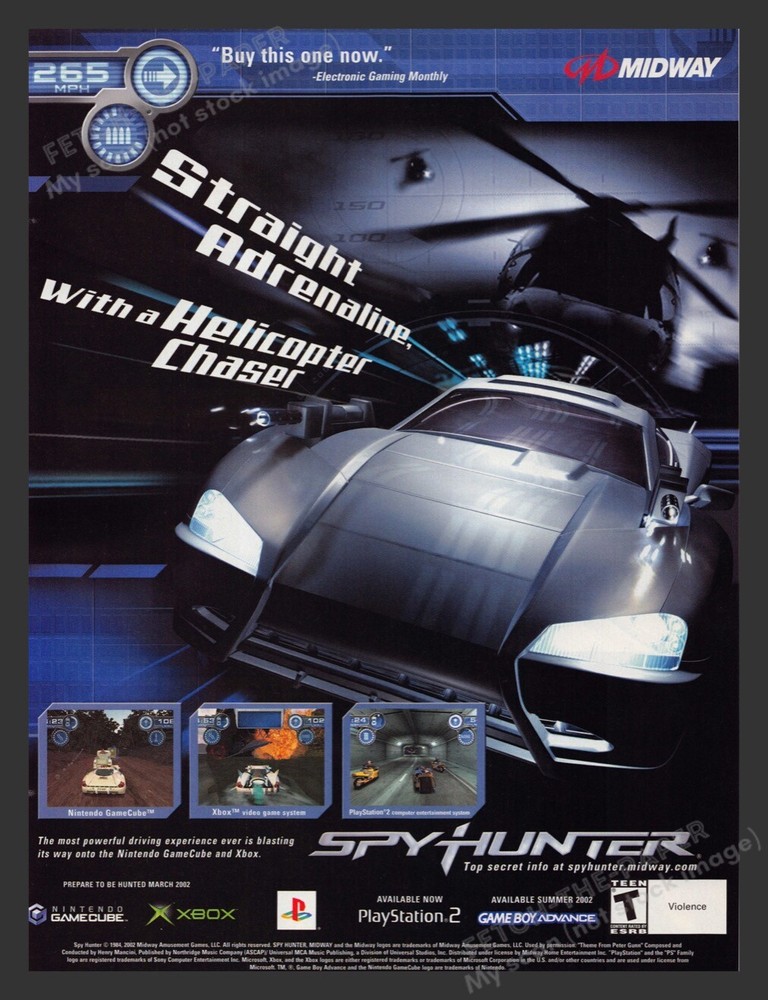 2000s Spy Hunter Video Game Print Advertisement 2002