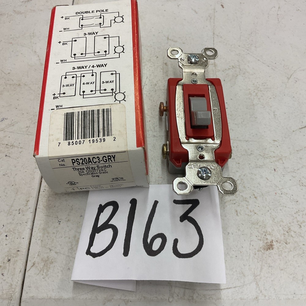 Three Way Switch Gray 20-Amp PS20AC3-GRY Pass Seymour’s- ECS