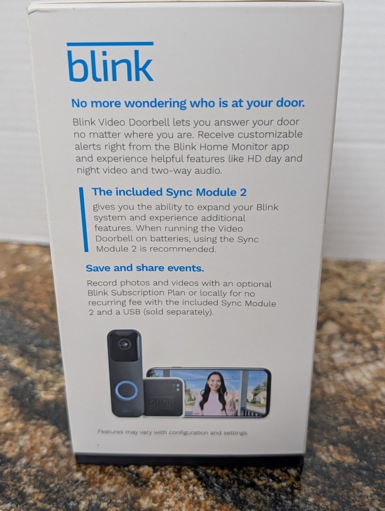 New Amazon Blink Video Doorbell + Sync Module 2 Camera