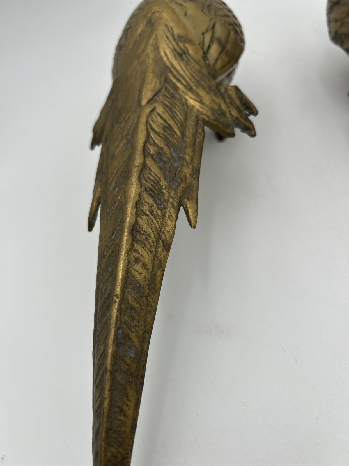 Vintage Pair of SOLID BRASS Pheasant Birds MCM Bird Decor Figurine Old