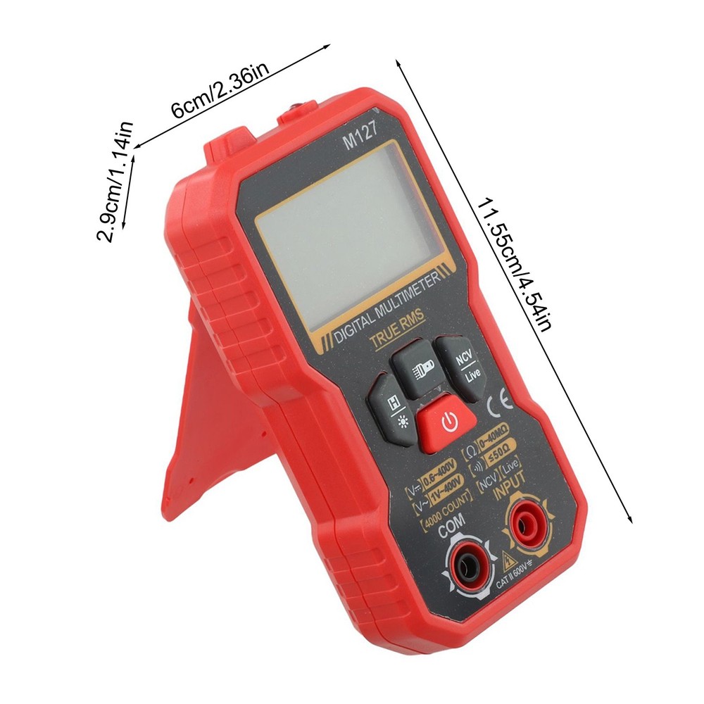 Compact Digital Multimeter with Non Contact Voltage Detector for Testing