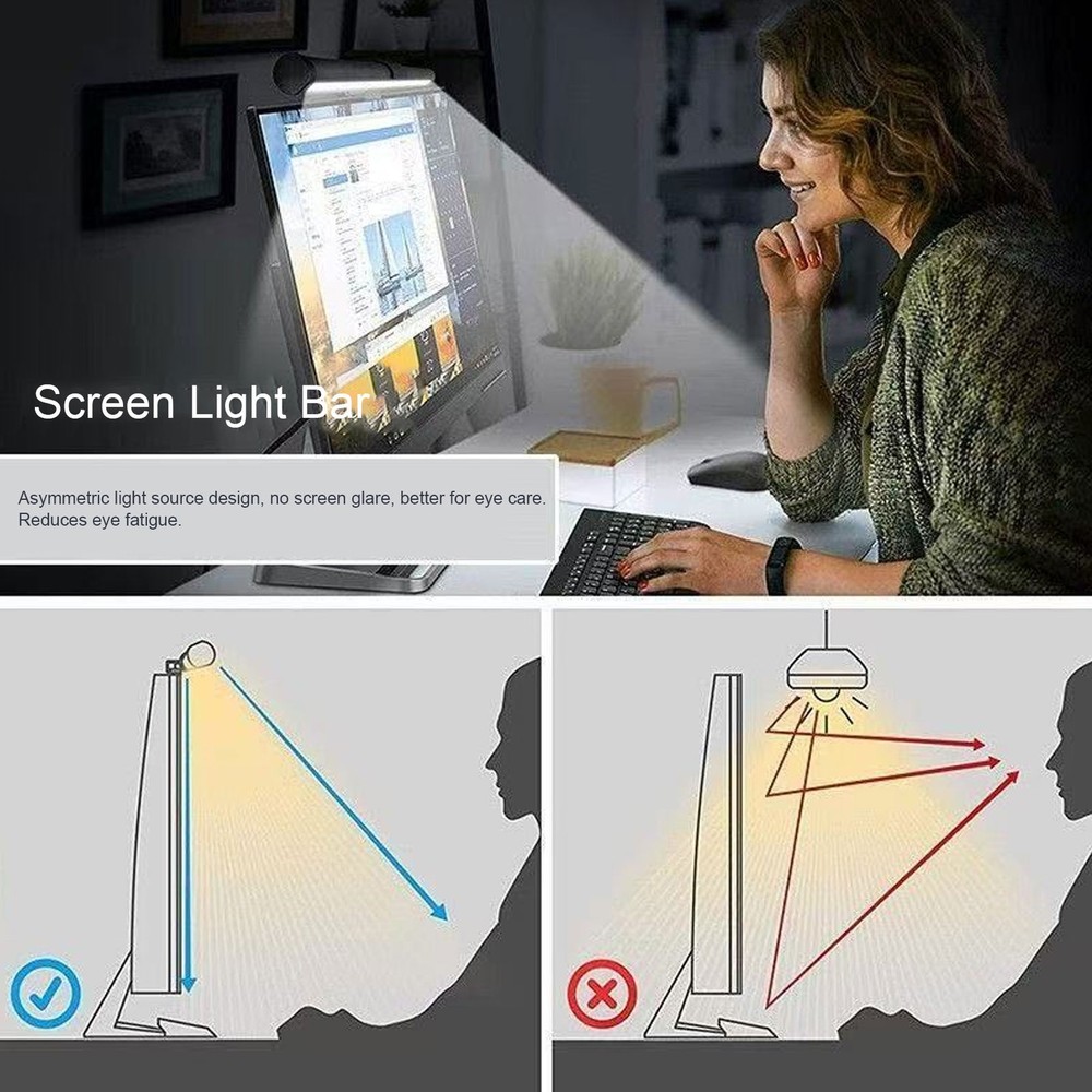Anti Computer Screen Lamp Enhancing Work Efficiency For Prolonged Com XIJN