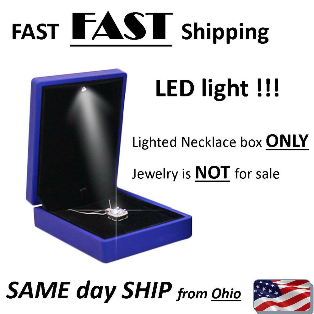 LED lighted necklace box - jewelry box