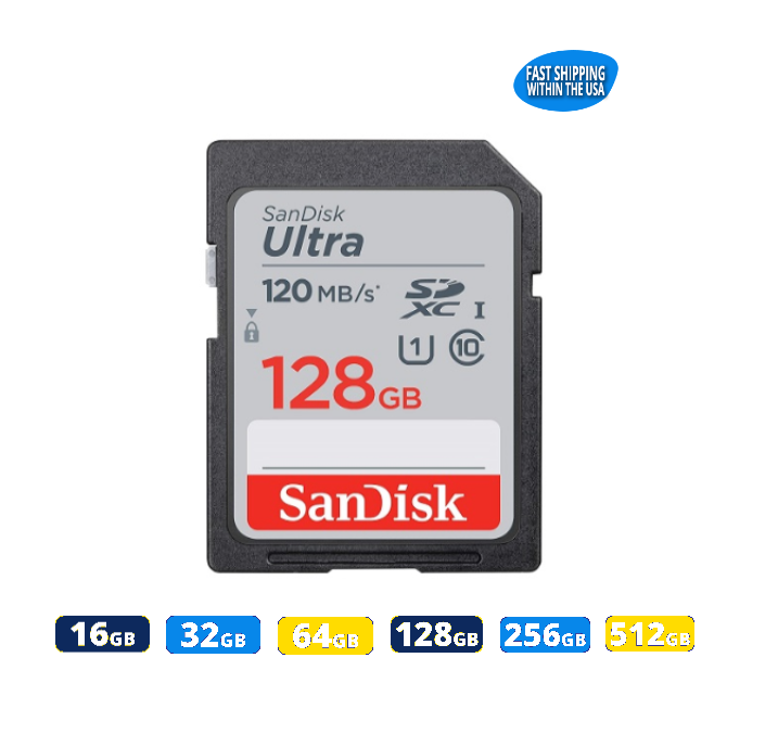 Sandisk Ultra SD Memory Card for Canon Digital Camera EOS Rebel T7 Rebel T6 77D
