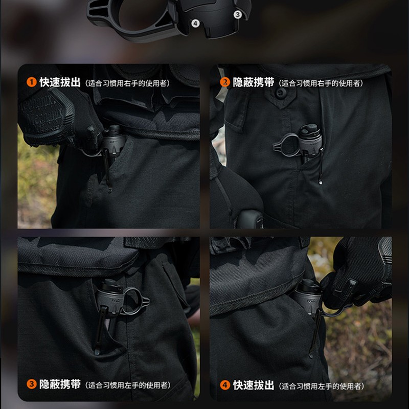 1PC. Tactical Finger Ring Flashlight Accessory - Multi-function Clip 7.89g Nylon