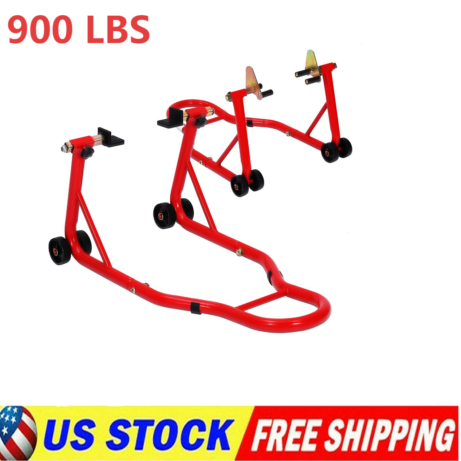 900 LBS Sport Bike Motorcycle Stand Front&Rear Wheel Lift Swingarm Paddock Stand
