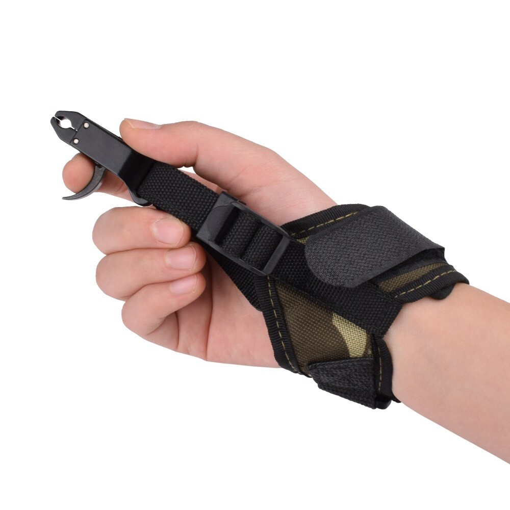 1x Black Release Aid Compound Bow Archery Shooting Trigger Caliper Wrist Strap