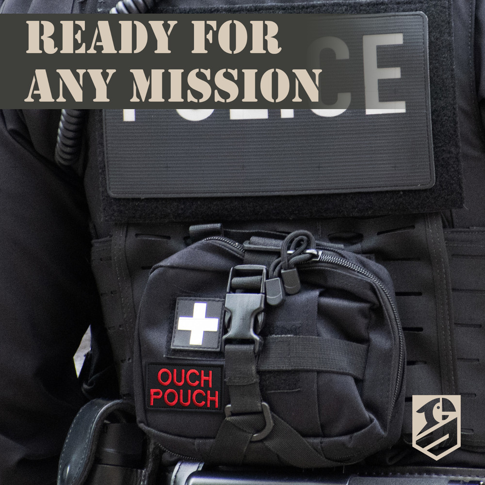 2Pcs Ouch Pouch Patch, Embroidered Medical Ems First Aid Patch