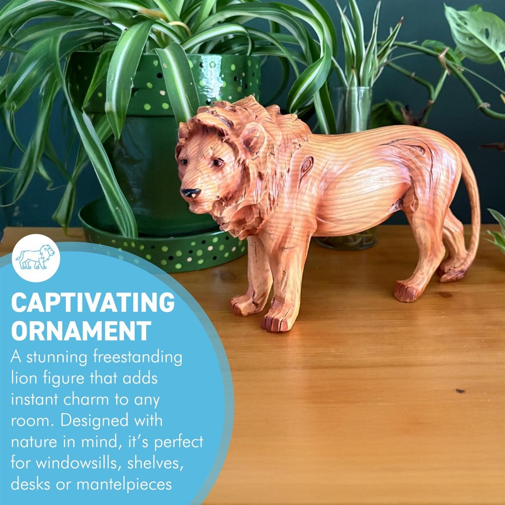 𝗪𝗢𝗢𝗗𝗘𝗡 𝗘𝗙𝗙𝗘𝗖𝗧 𝗟𝗜𝗢𝗡 𝗢𝗥𝗡𝗔𝗠𝗘𝗡𝗧 |Freestanding Animal Figure