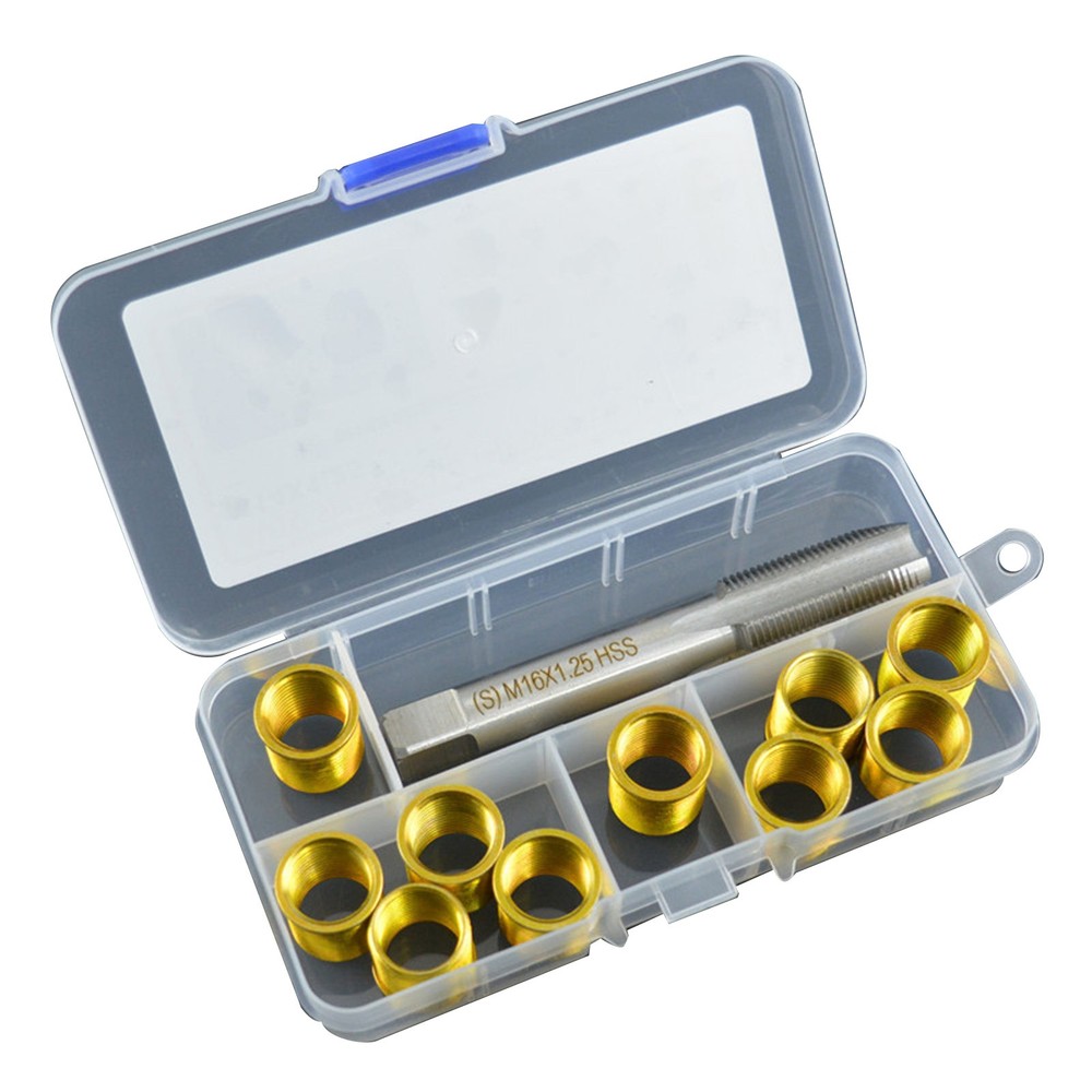 11PCS Universal Durable Spark Plug Thread Repair Tools Kit with M14x1.25 Inserts