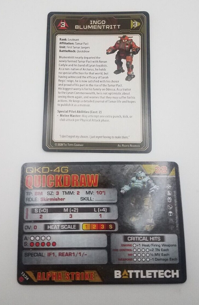 Battletech Mercenaries - Quickdraw *Mech & Cards*