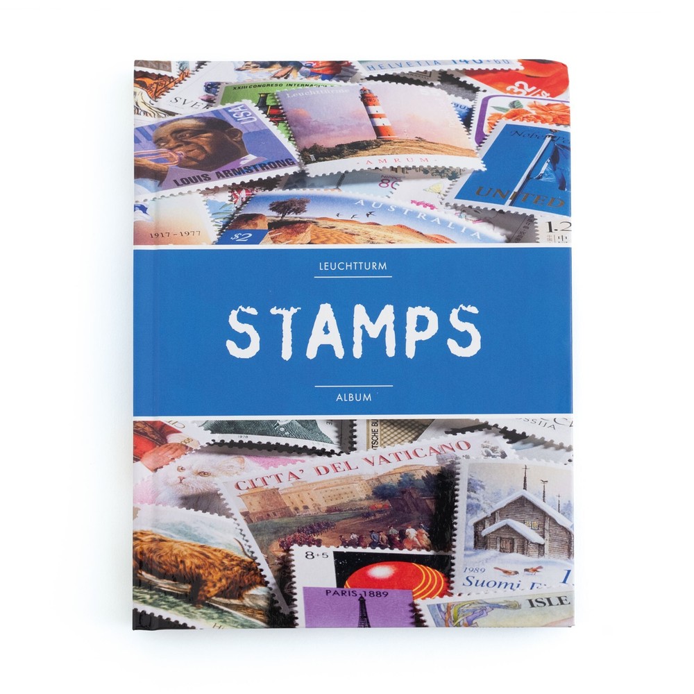 New Stamp Collection Album 9x12 16 White Pages Blue Collector Gift A4 Lighthouse