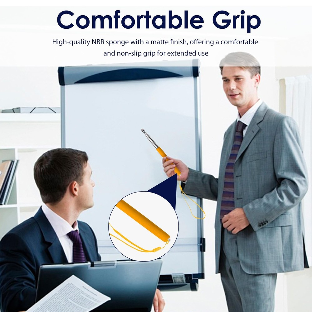 Retractable Teacher Pointer 𝟑𝟗.𝟓'', Stick with 𝗦𝘁𝘆𝗹𝘂𝘀 Orange