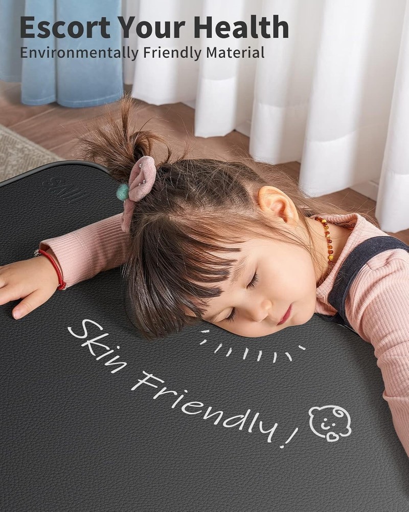 Adjustable Leather Laptop Bed Tray Table - Black