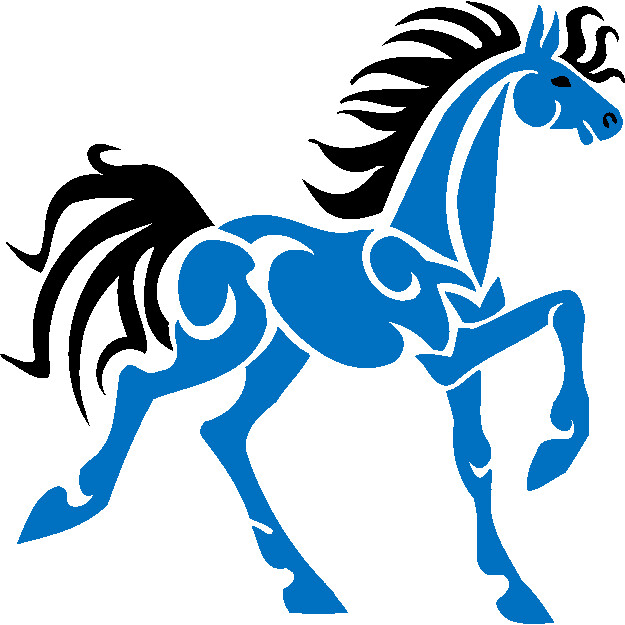 30 Custom Blue Horse Personalized Address Labels