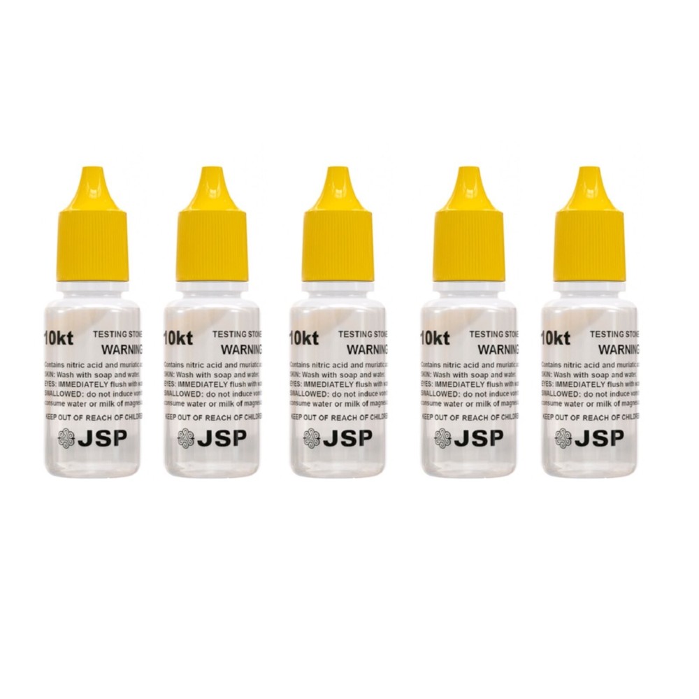 5 Bottles 10K Gold Testing Solution Acids Jeweler Test Gold Authenticity