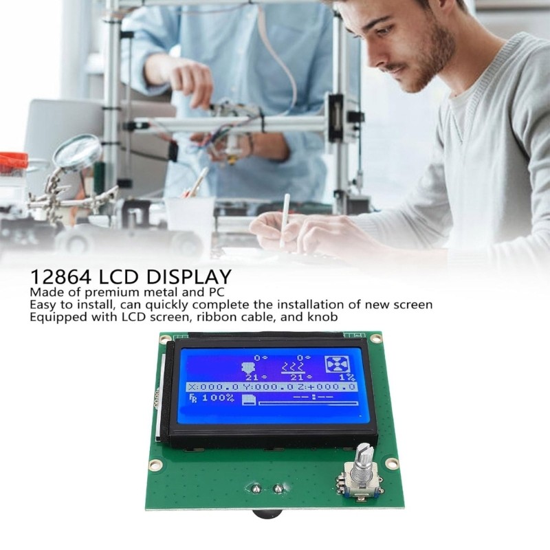 12864 LCD Screen Assembly 3D Printer LCD Display Screen With Control Panel 12864