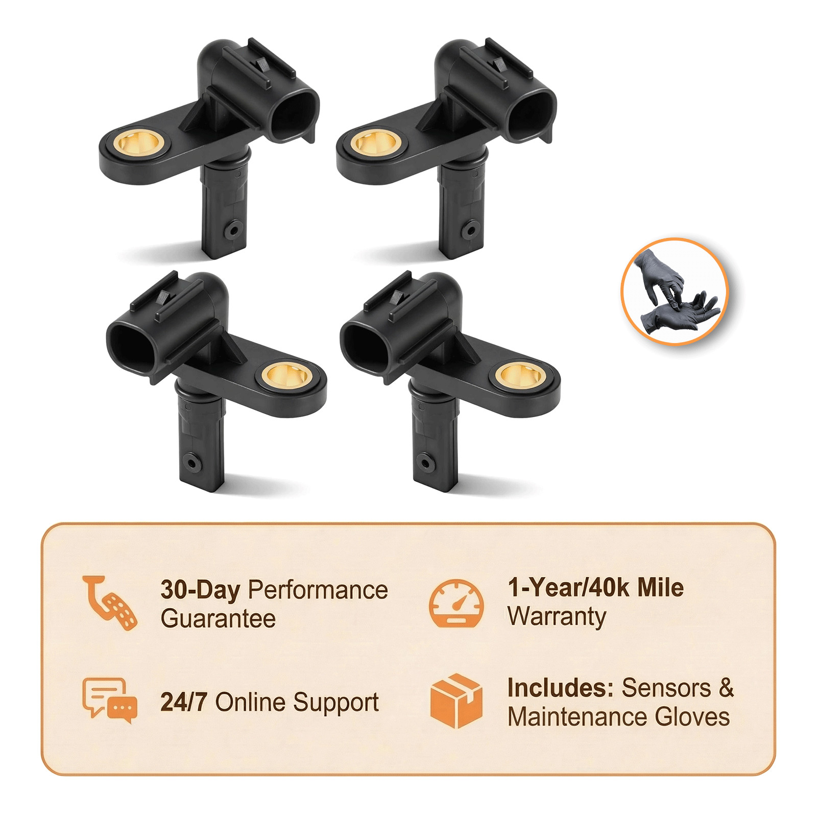 4X ABS Wheel Speed Sensors for Toyota Tundra 2007-2017 Driver & Passenger Sides