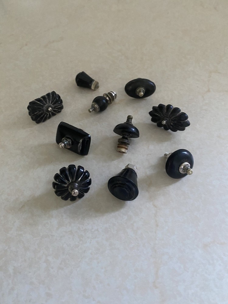 10 Victorian silver plate Bakelite Old Pewter Tea pot lid Knobs Top finials Knob