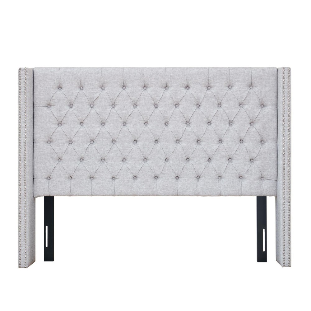 Madison Park Queen Button Tufted Headboard, Adjustable Upholstered
