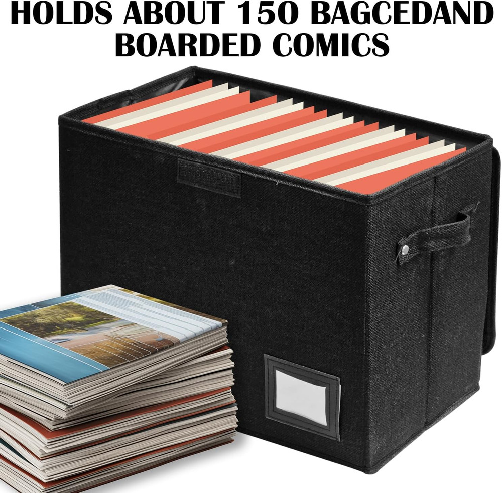 2 Pack Comic Book Organizer Collapsible Short Box Storage Case Holds 150 Comics