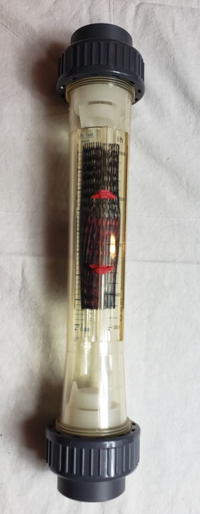 Flow Meter 200-2000 l/h, Conical Float, Variable Area , 16" long, 0.88-8.8 gpm