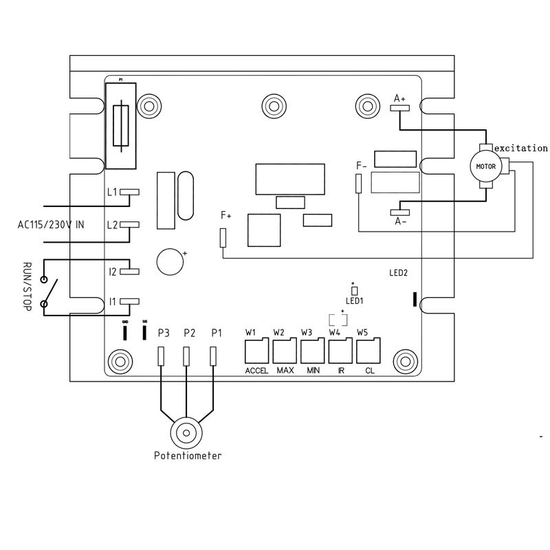 115/230V 50/60Hz dc brushed motor controller